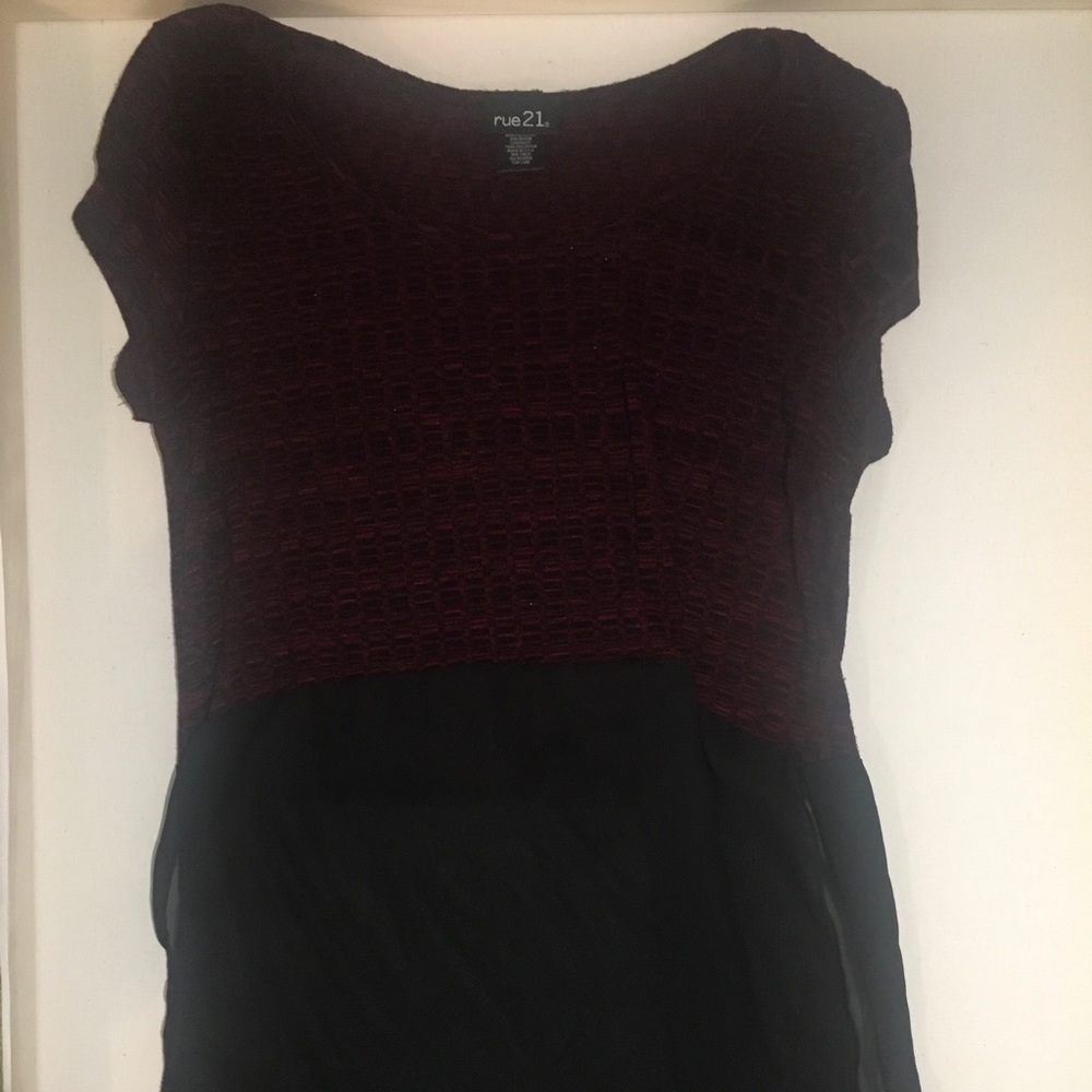 Burgundy and black crop top